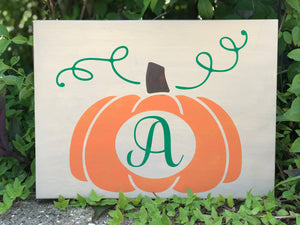 Pumpkin Name Sign