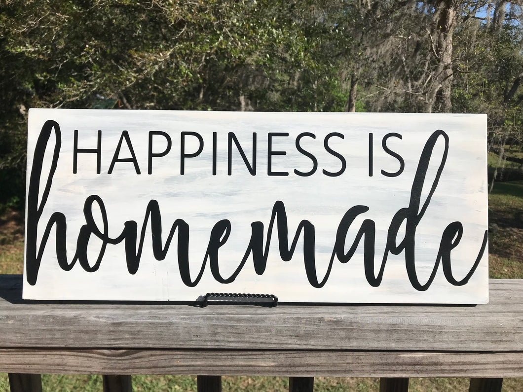 11” x 24” Sign Happiness is Homemade