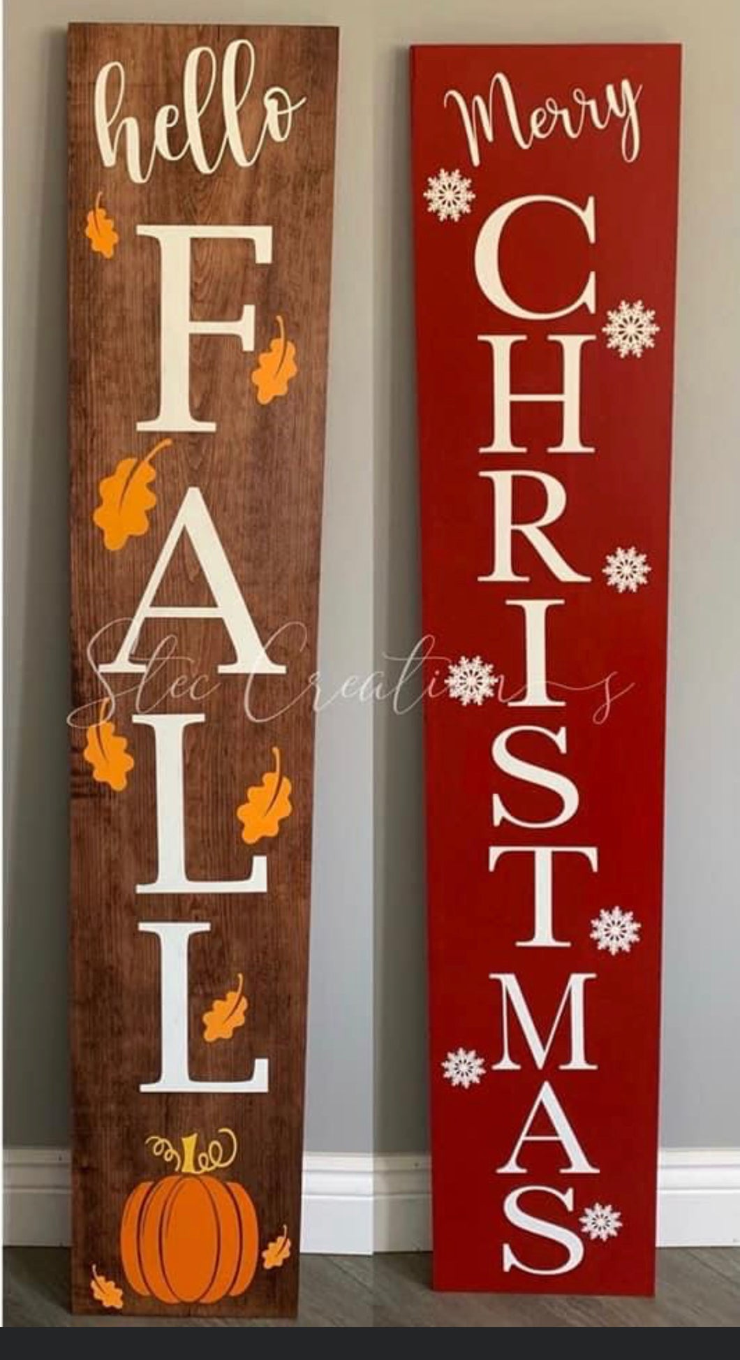 Fall & Christmas Double Sided  4 foot Porch Sign