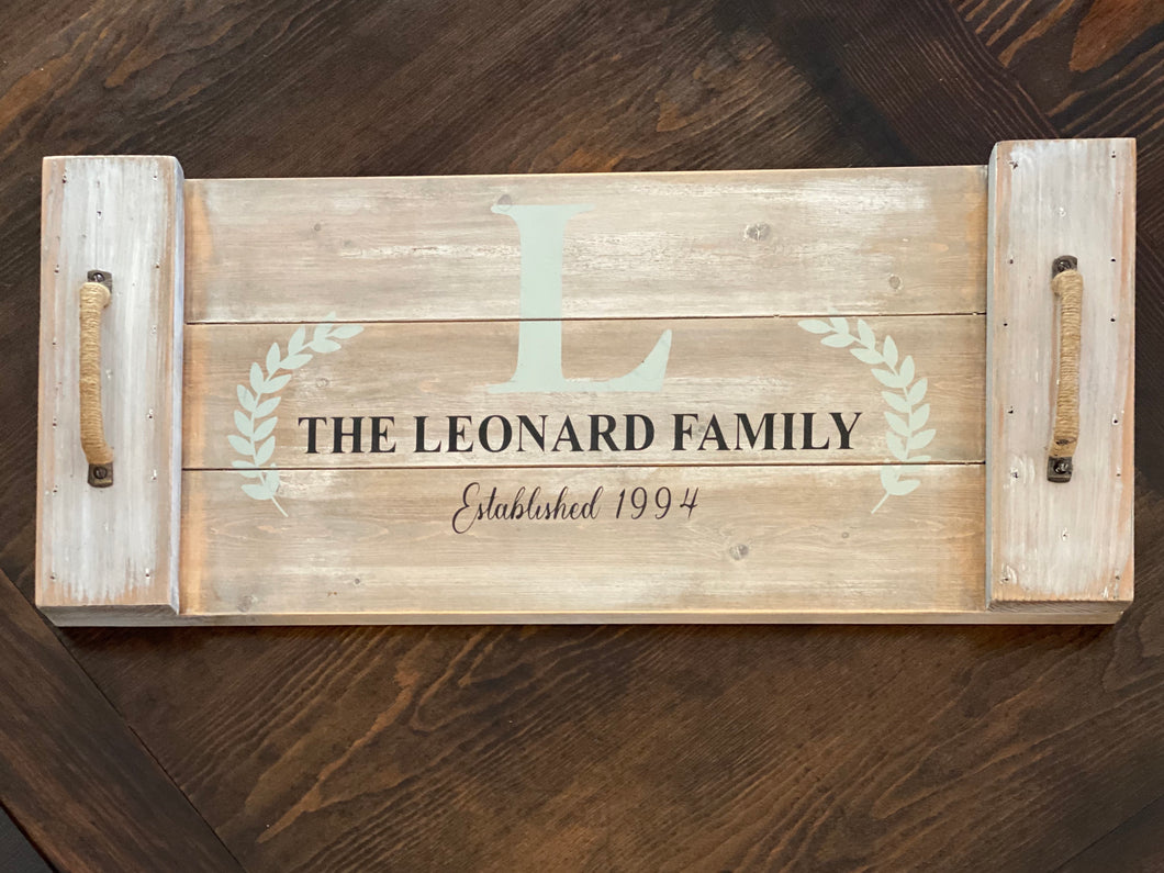 Family Name Tray with Handles