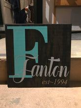 Initial Family Wood Sign