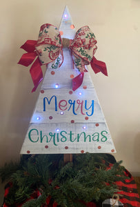 Lighted Wooden Christmas Tree 2 Foot