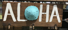 ALOHA Sand Dollar Sign with Twine Wrapped Hooks