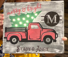 Red Truck Lighted Family Sign